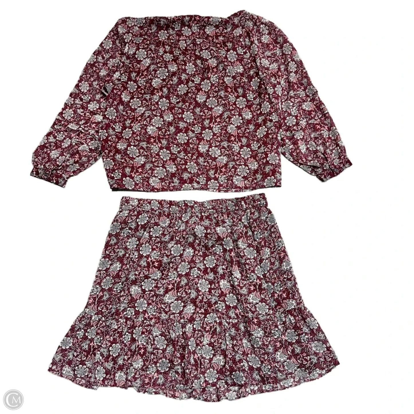 Skirt Set 2pc By Loft In Red, Size: L