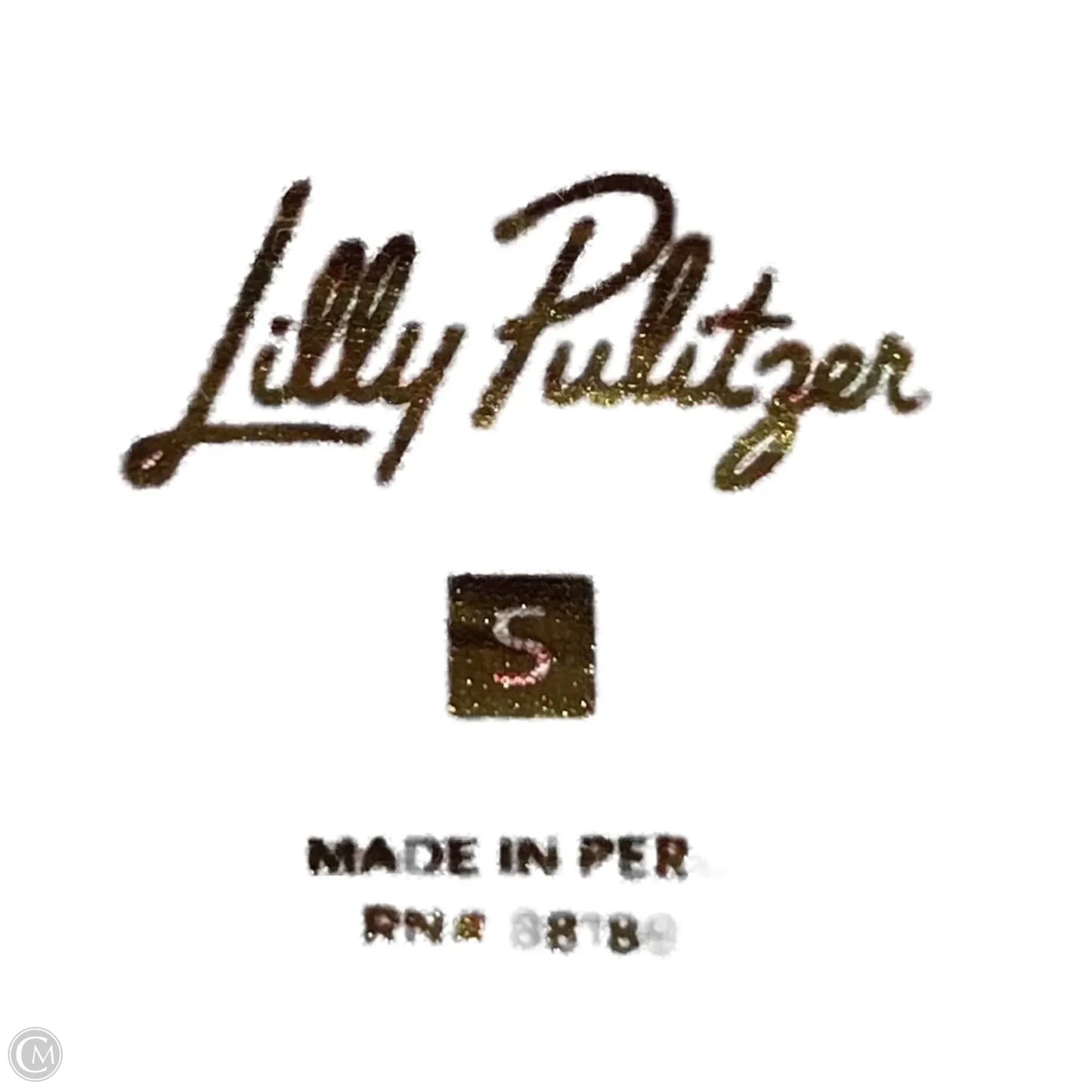 Top Short Sleeve Designer By Lilly Pulitzer In Orange & White, Size: S