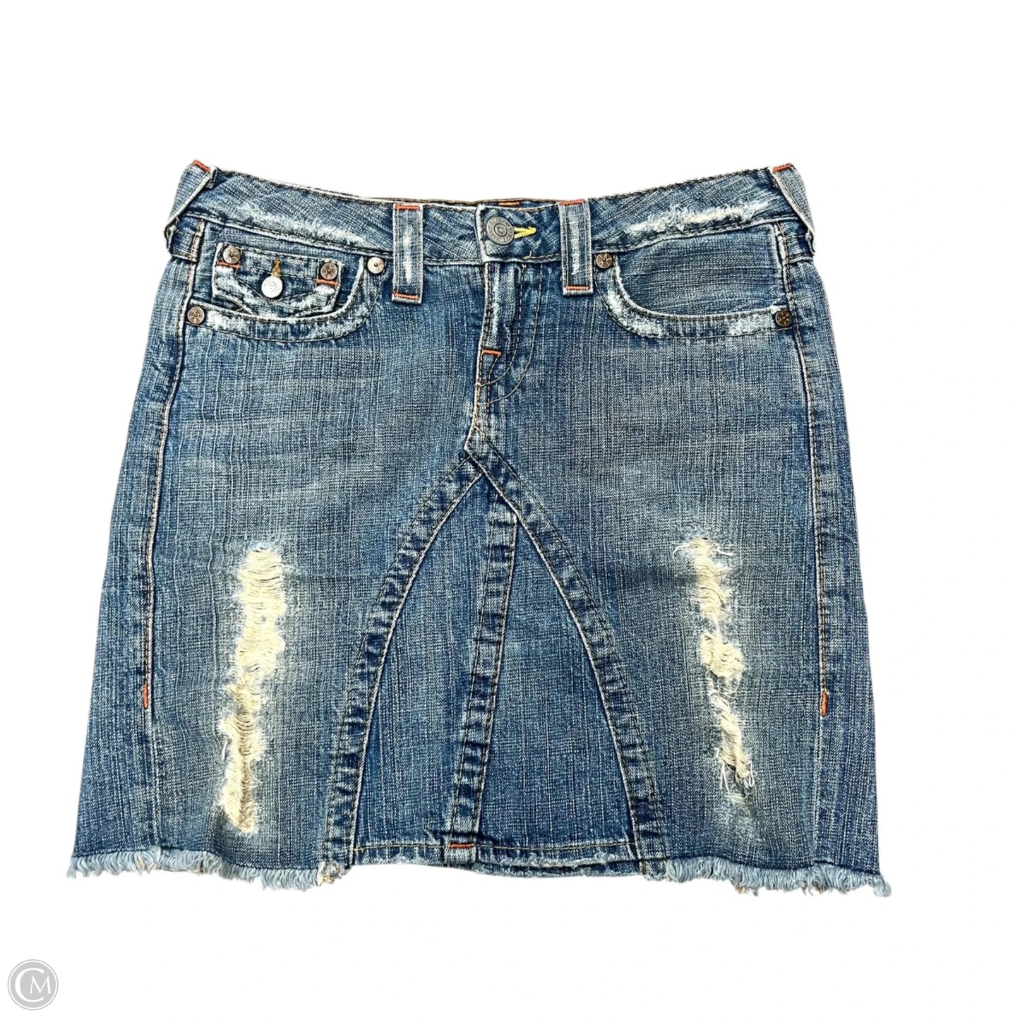 Skirt Mini & Short By True Religion In Blue Denim, Size: 4