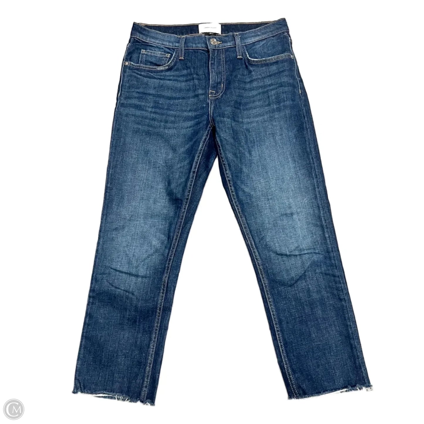 Jeans Straight By Current Elliott In Blue Denim, Size: 4