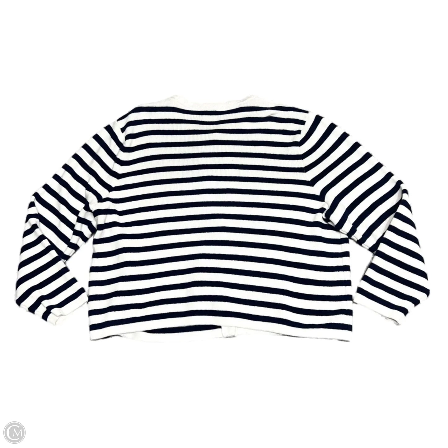 Sweater Cardigan By J. Crew In Blue & White, Size: 3x