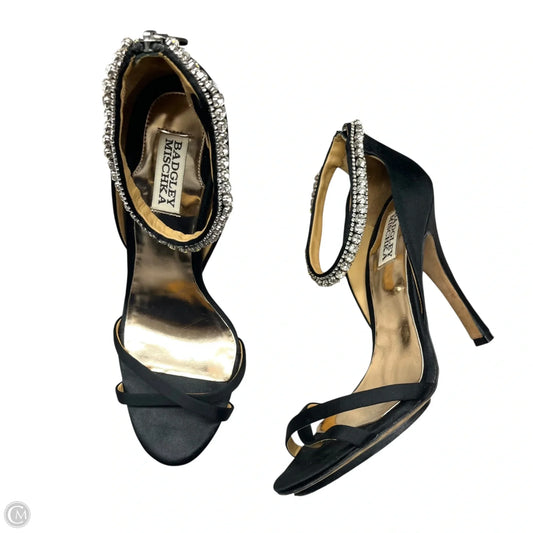 Sandals Heels Stiletto By Badgley Mischka In Black, Size: 8.5