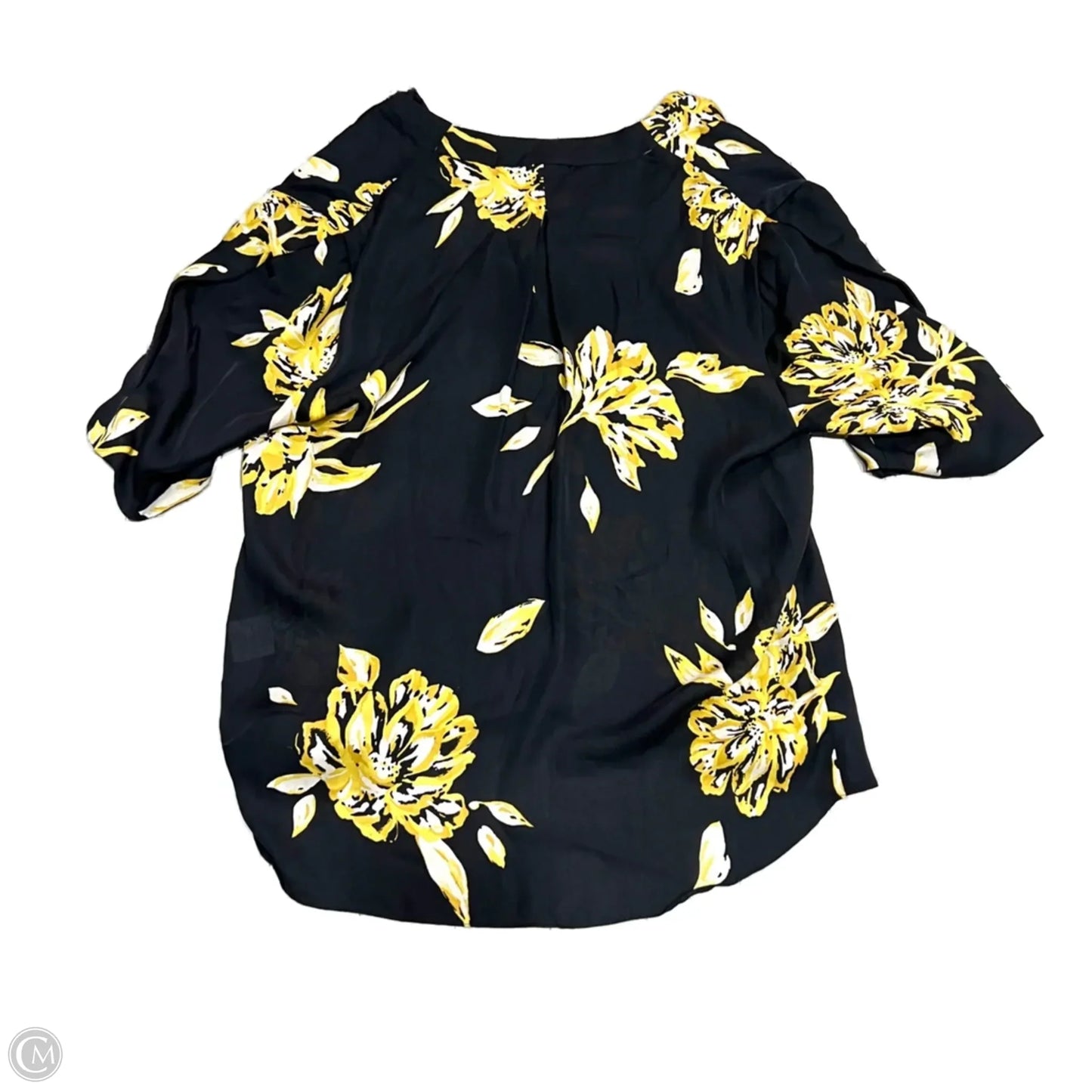 Top Short Sleeve By Joie In Black & Yellow, Size: Xl