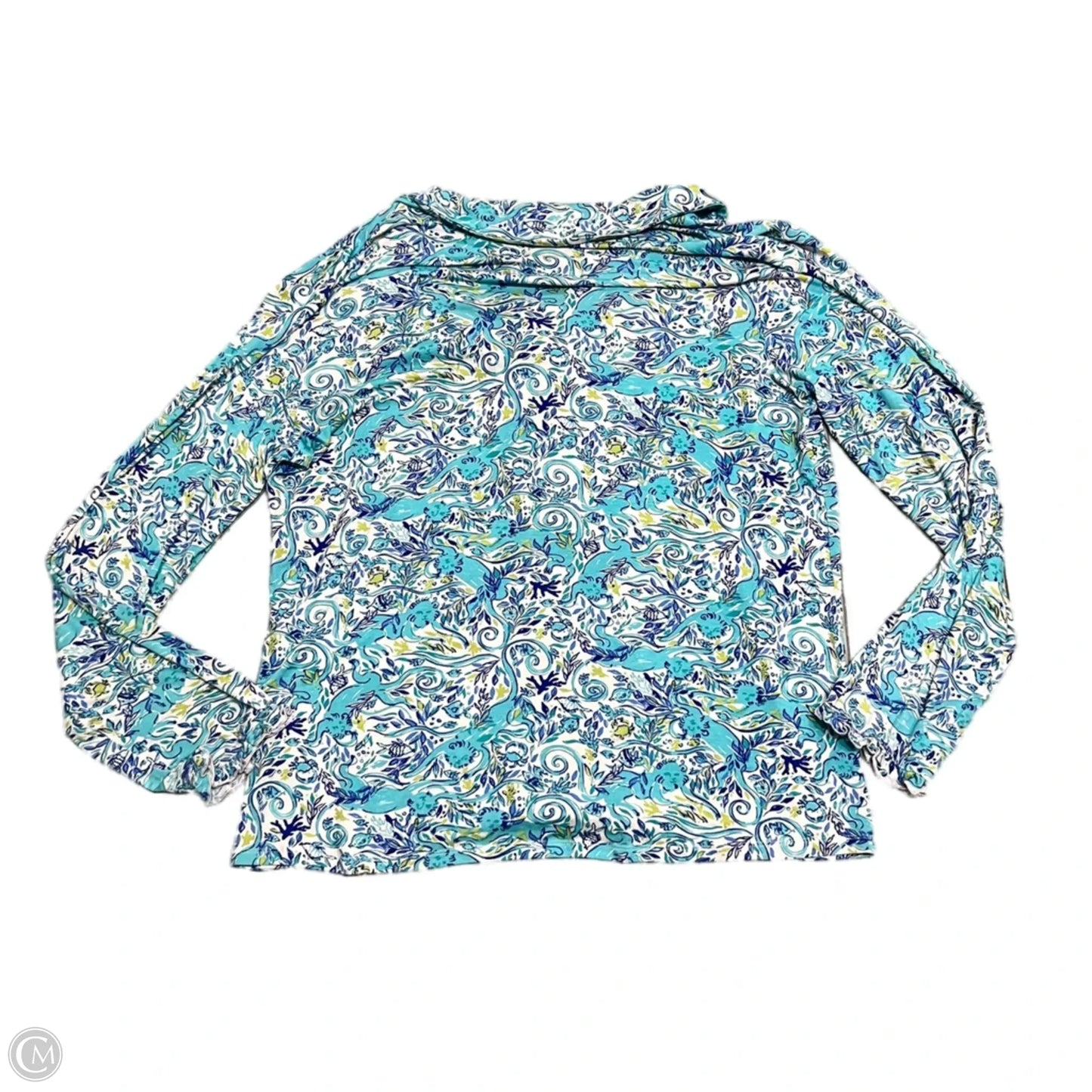 Top Long Sleeve Designer By Lilly Pulitzer In Blue & Green, Size: Xl