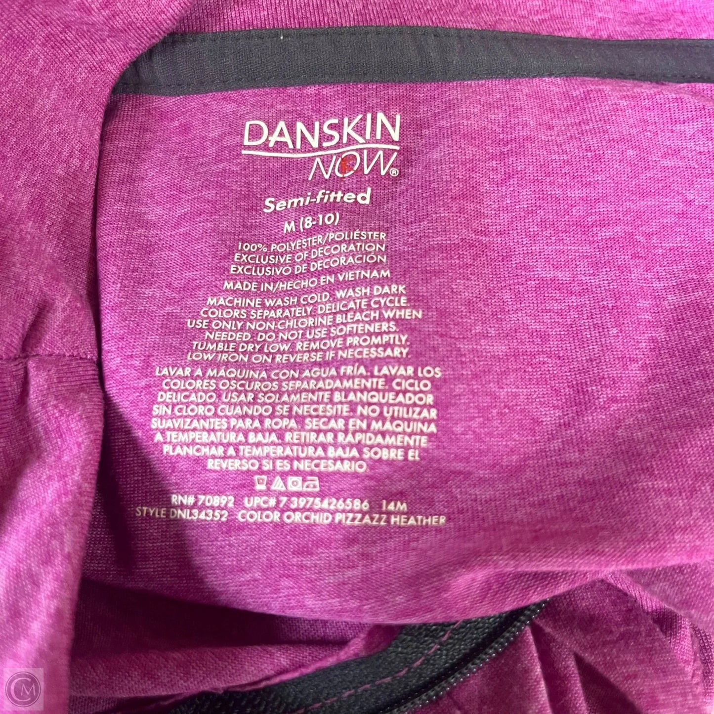 Athletic Top Long Sleeve Collar By Danskin In Purple, Size: M