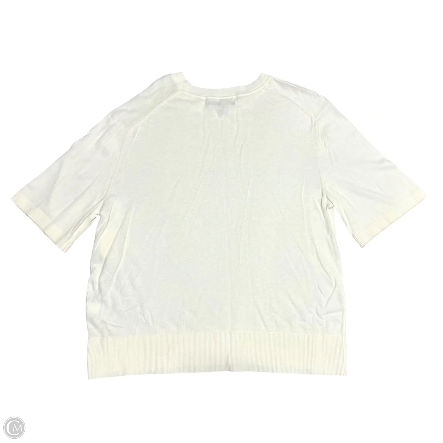 Sweater Short Sleeve By Banana Republic In Cream, Size: M