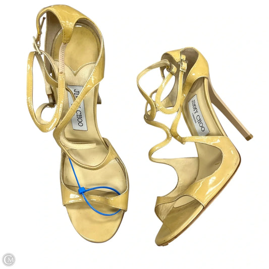 Sandals Luxury Designer By Jimmy Choo In Tan, Size: 10