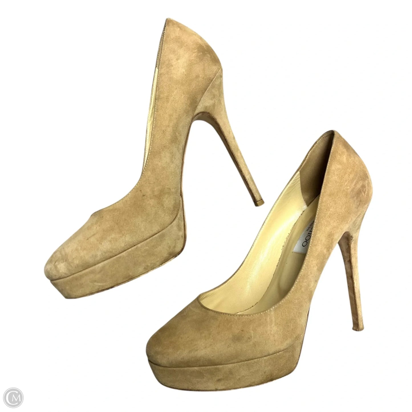 Shoes Luxury Designer By Jimmy Choo In Tan, Size: 8.5