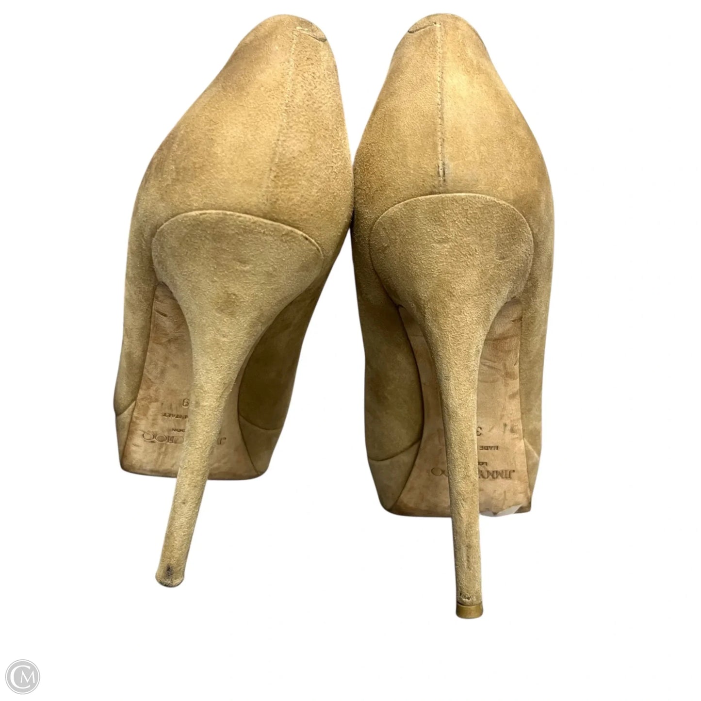 Shoes Luxury Designer By Jimmy Choo In Tan, Size: 8.5