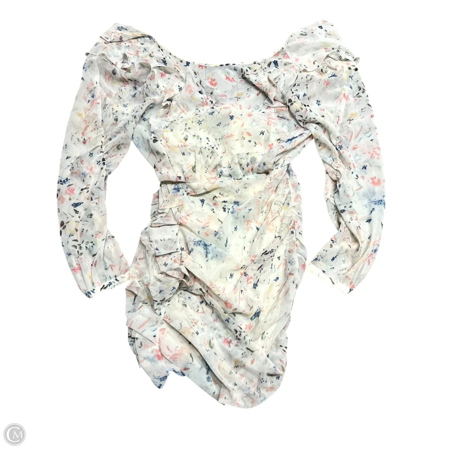 Dress Designer By All Saints In Cream & Pink, Size: S