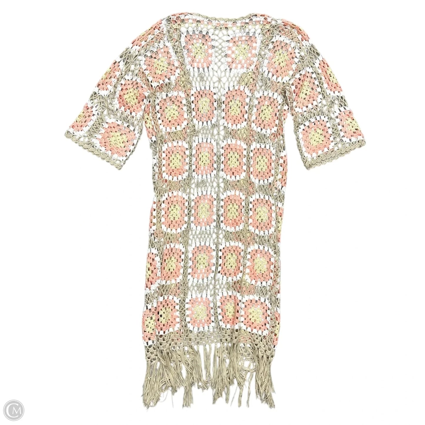 Sweater Cardigan By Pol In Pink & Tan, Size: S