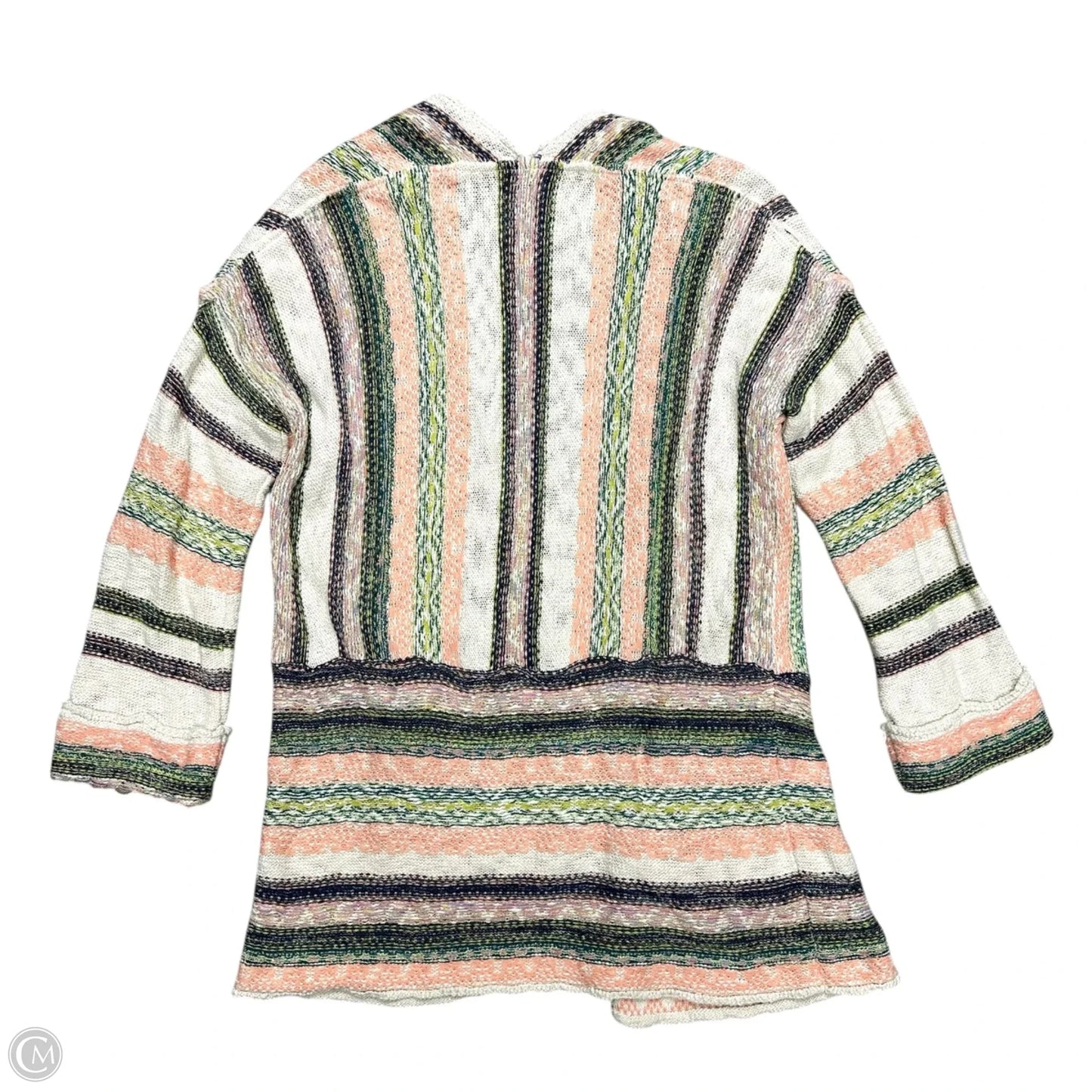 Sweater Cardigan By Pilcro In Cream & Green, Size: M