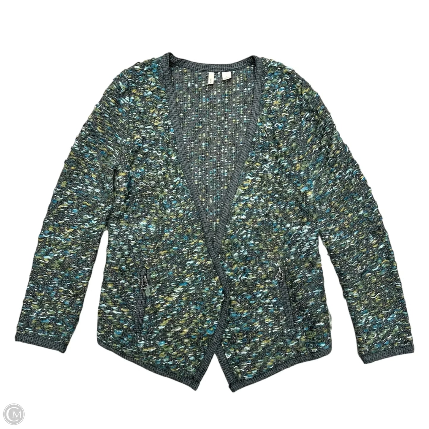 Sweater Cardigan By Moth In Blue & Grey, Size: S