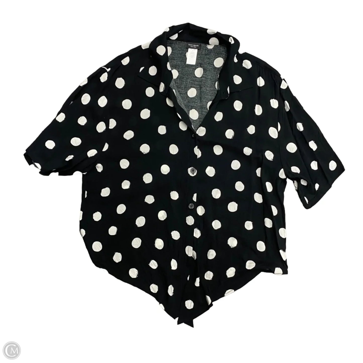 Top Short Sleeve Designer By Kate Spade In Polkadot Pattern, Size: M
