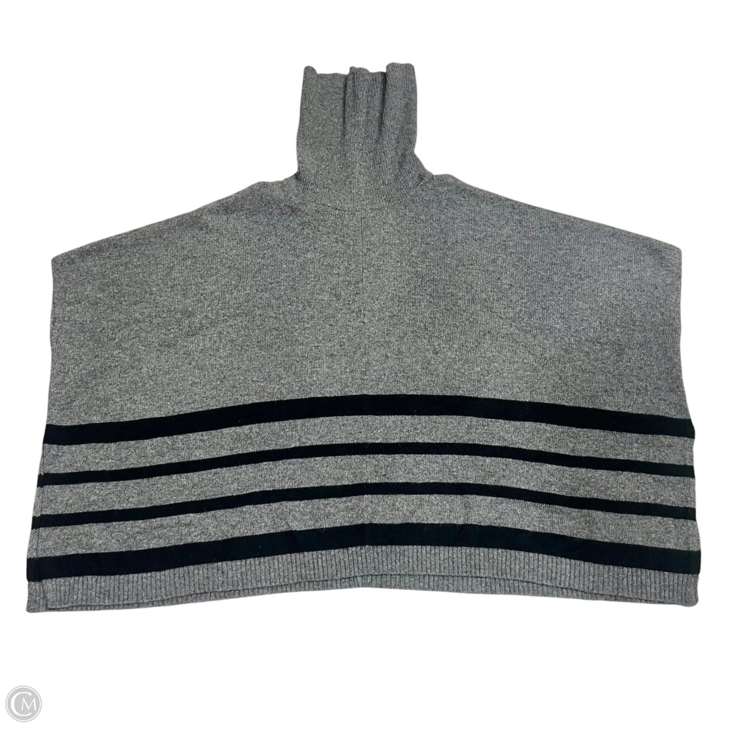 Poncho By Tahari In Black & Grey, Size: Osfm