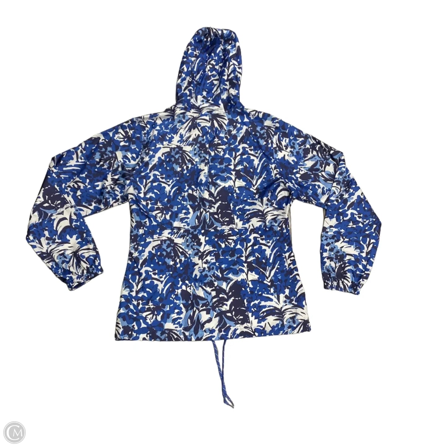 Jacket Windbreaker By Columbia In Blue & White, Size: S