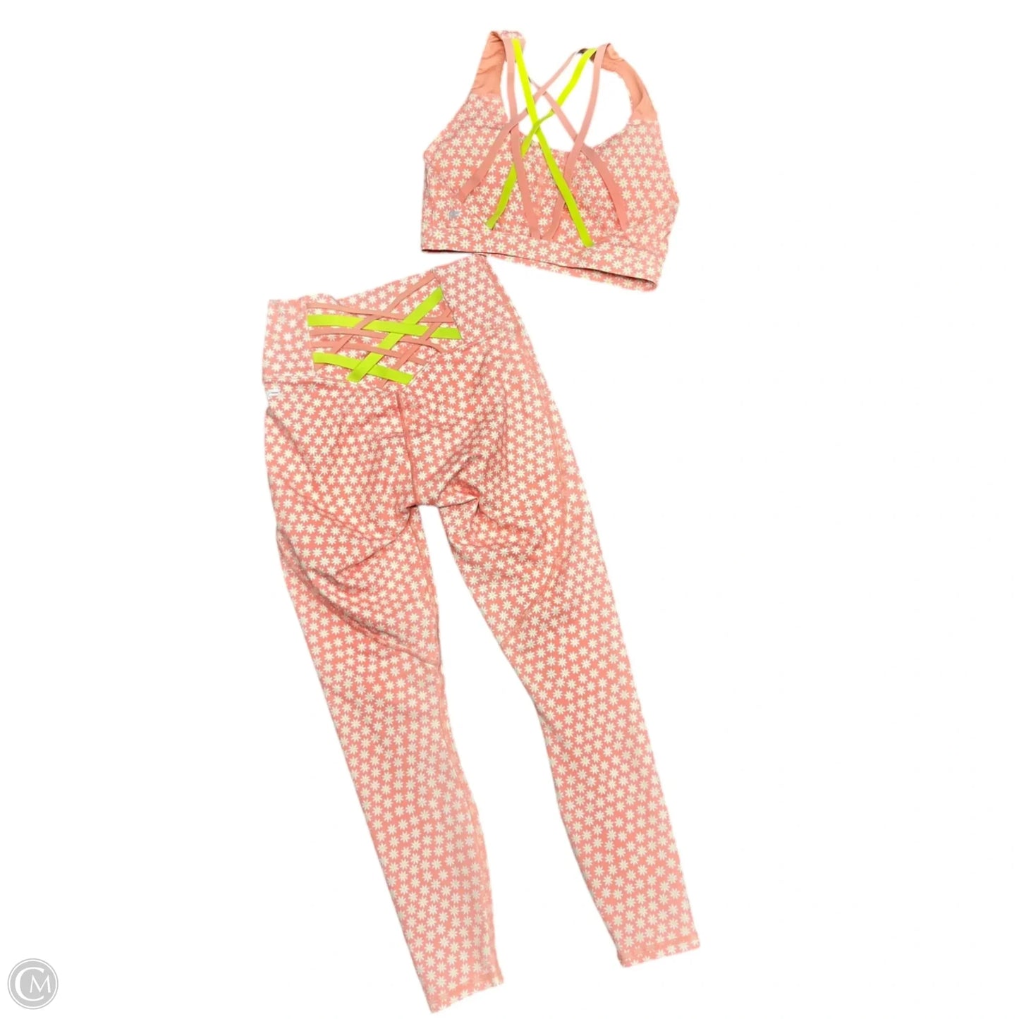 Athletic Pants 2pc By Fabletics In Orange & White, Size: Xxs