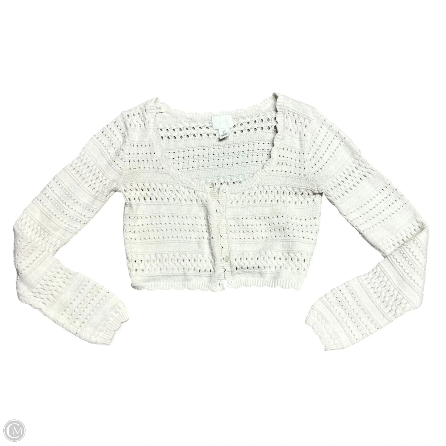 Sweater Cardigan By H&m In White, Size: S