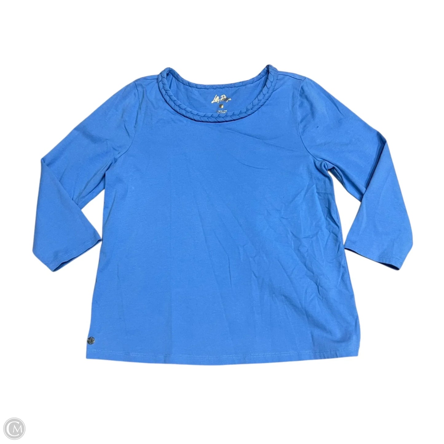 Top 3/4 Sleeve Designer By Lilly Pulitzer In Blue, Size: S