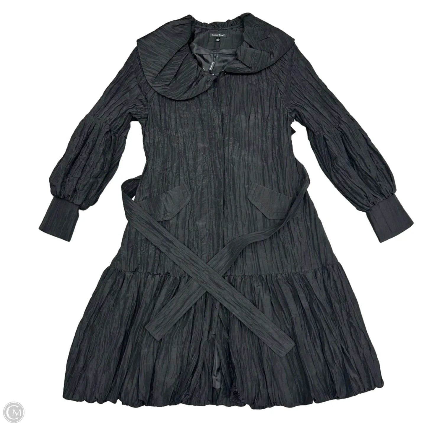 Coat Trench Coat By Samuel Dong In Black, Size: S