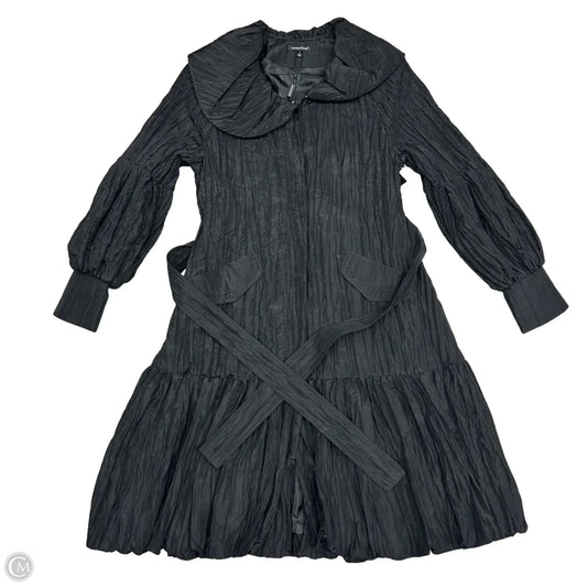 Coat Trench Coat By Samuel Dong In Black, Size: S