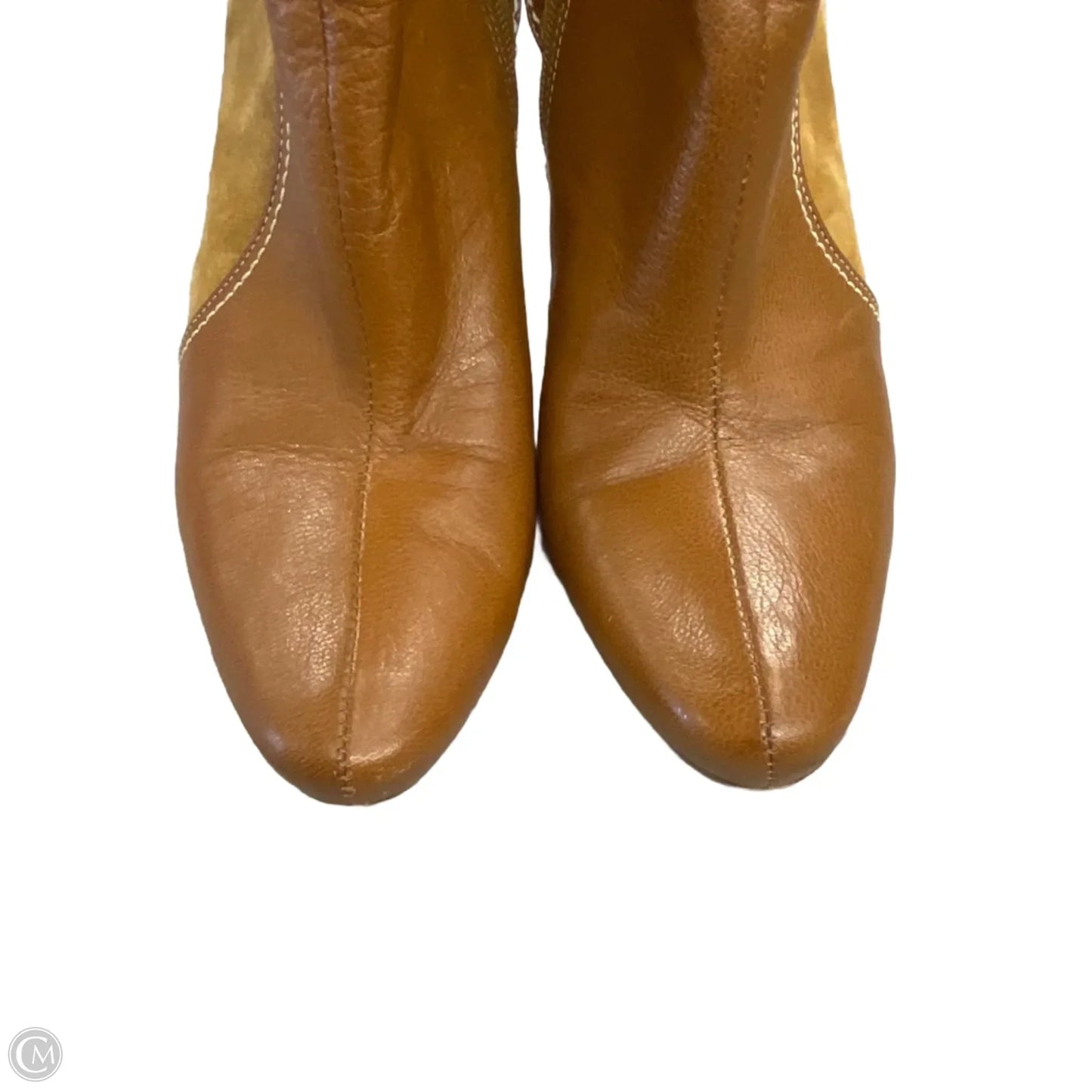 Boots Mid-calf Heels By Cole-haan In Brown & Tan, Size: 7