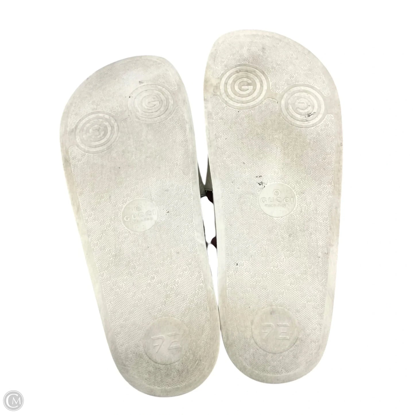 Sandals Luxury Designer By Gucci In Cream, Size: 10.5