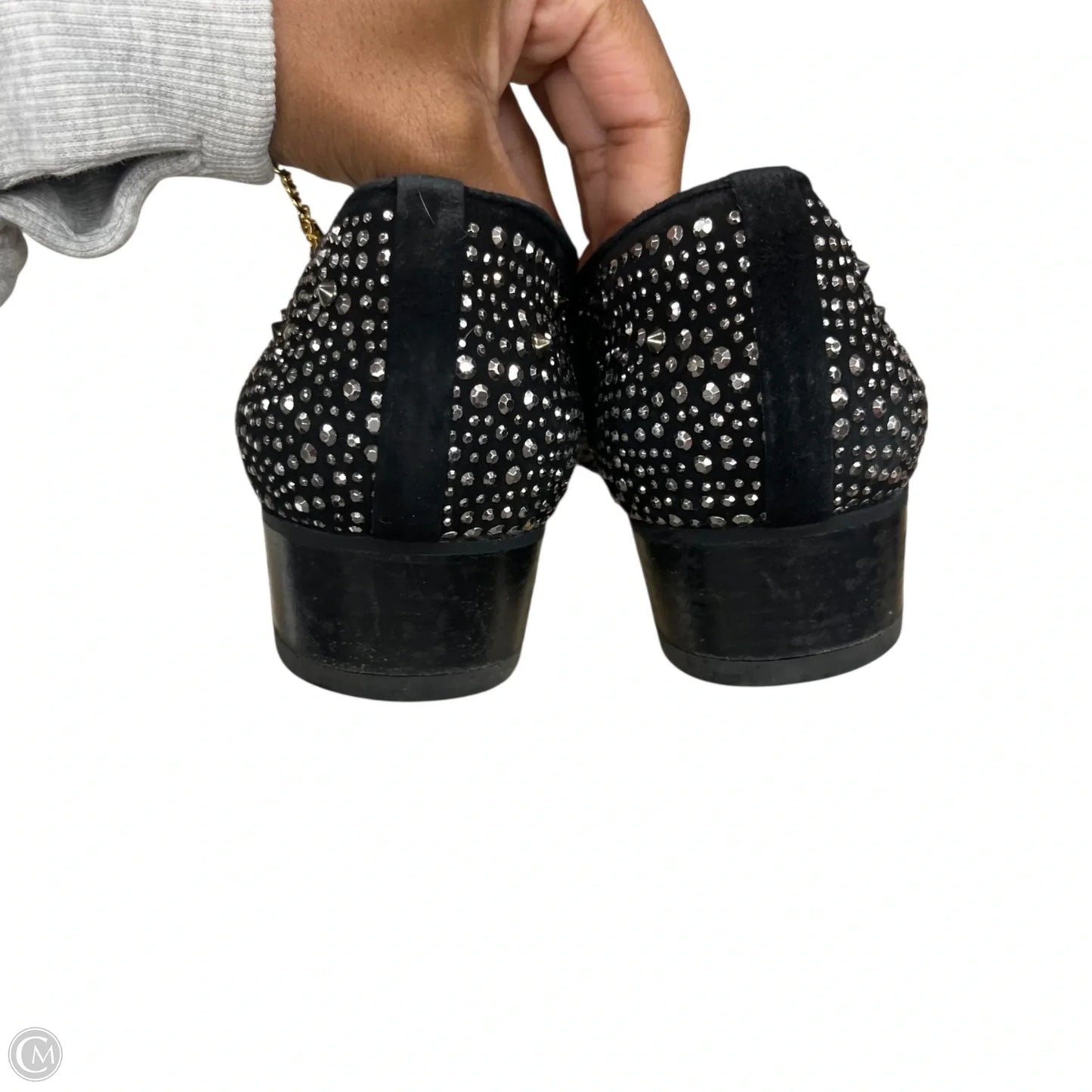 Shoes Designer By Stuart Weitzman In Black & Silver, Size: 10