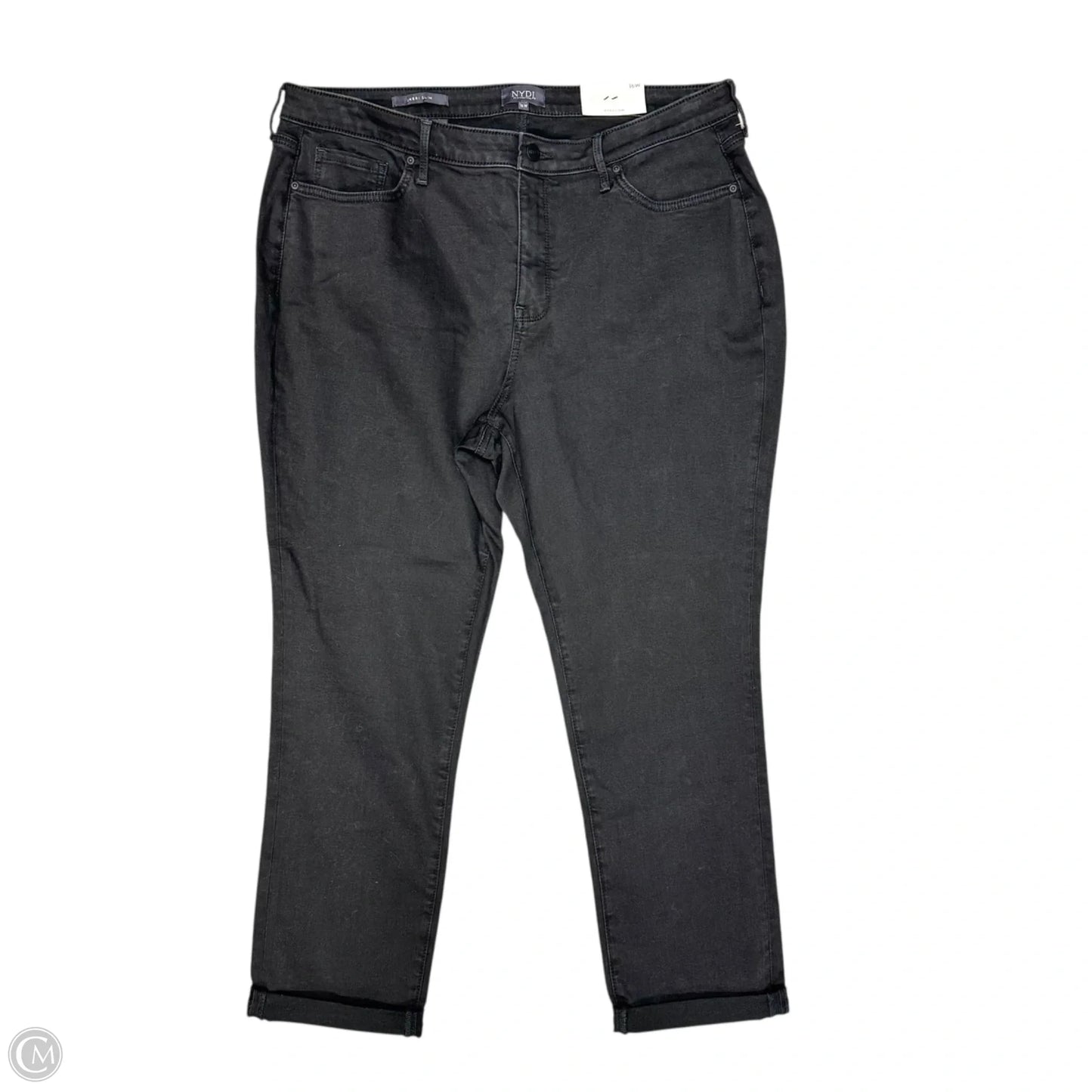 Jeans Straight By Not Your Daughters Jeans In Black Denim, Size: 16
