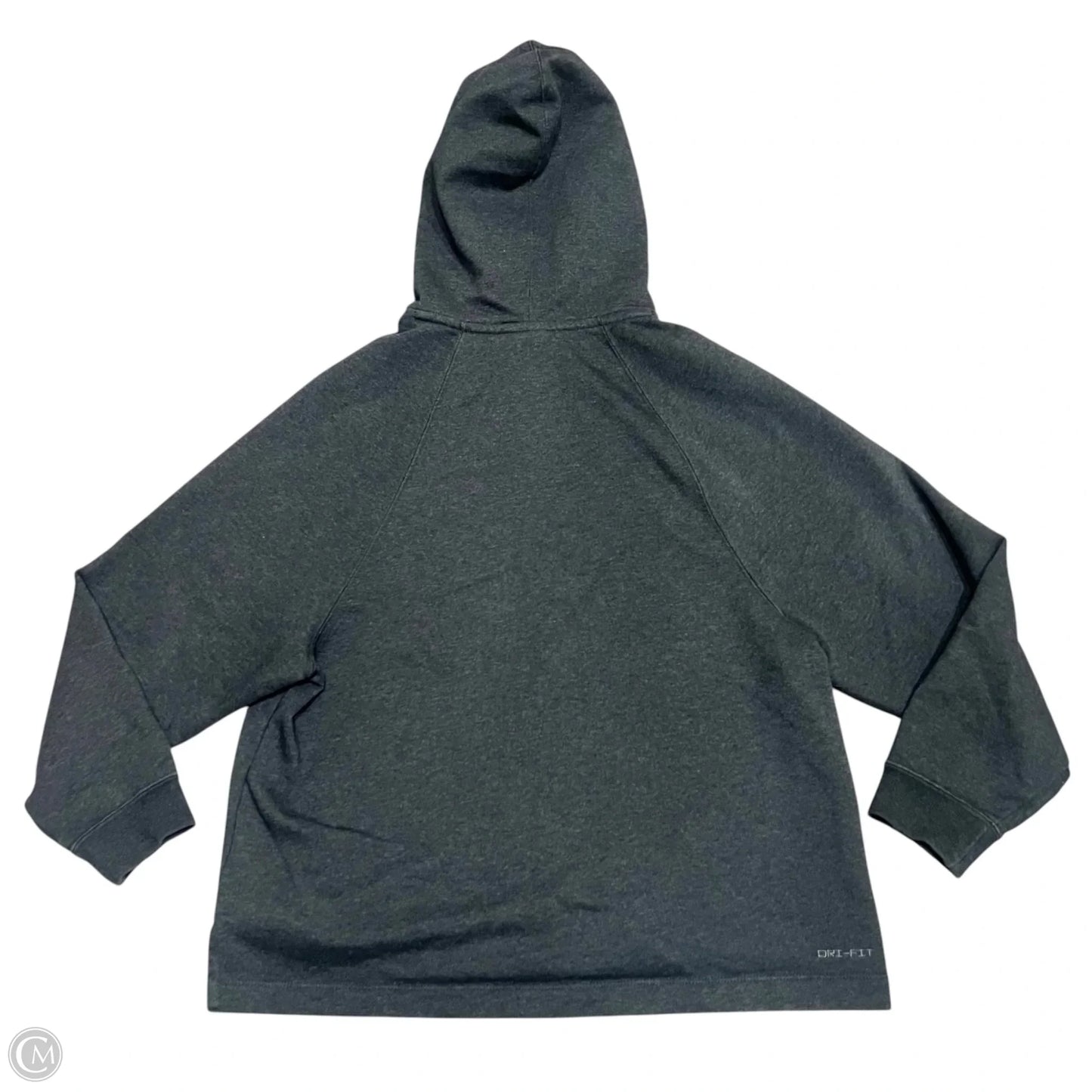 Athletic Sweatshirt Hoodie By Nike In Grey, Size: L