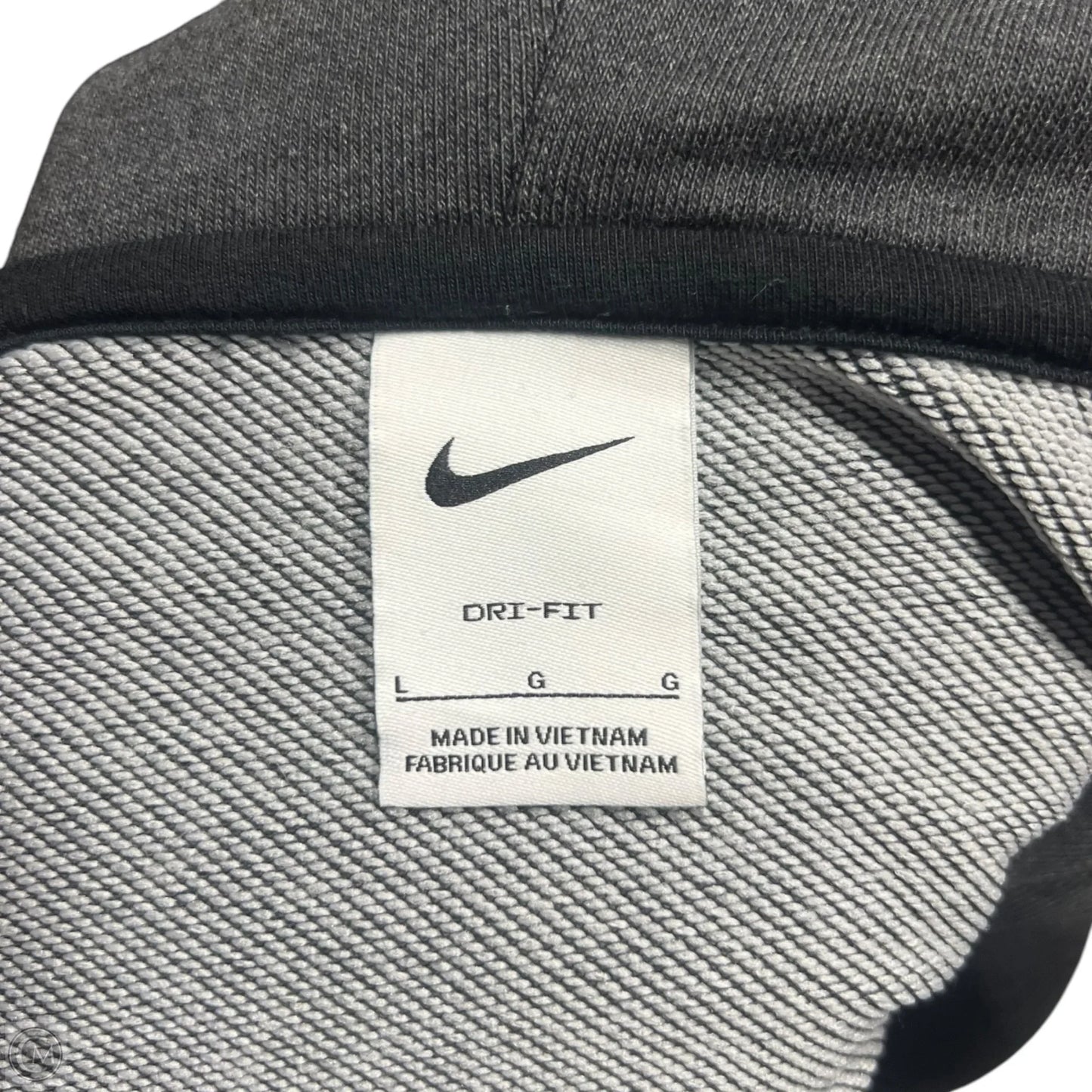 Athletic Sweatshirt Hoodie By Nike In Grey, Size: L