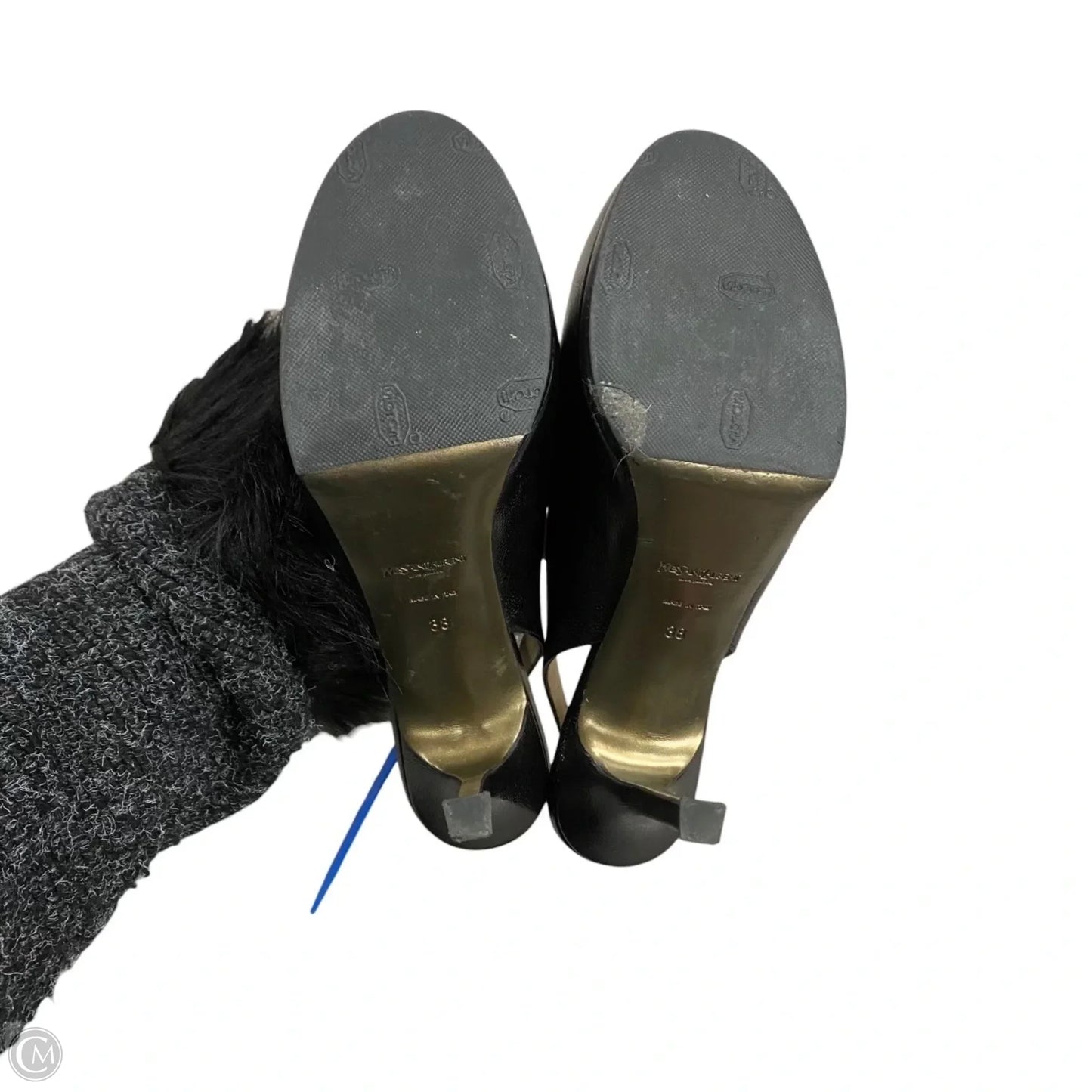 Shoes Luxury Designer By Yves Saint Laurent In Black, Size: 7.5