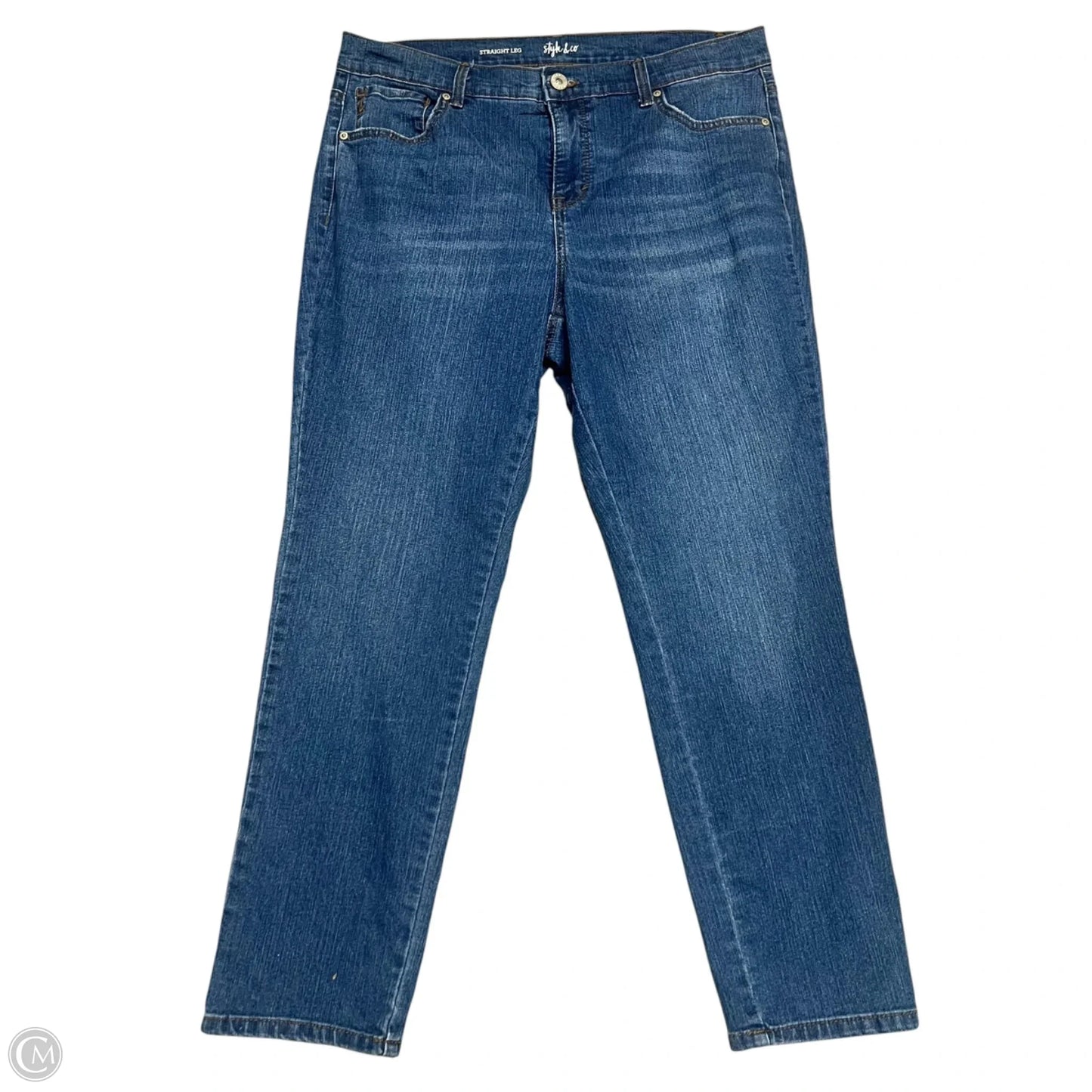 Jeans Straight By Style And Company In Blue Denim, Size: 14