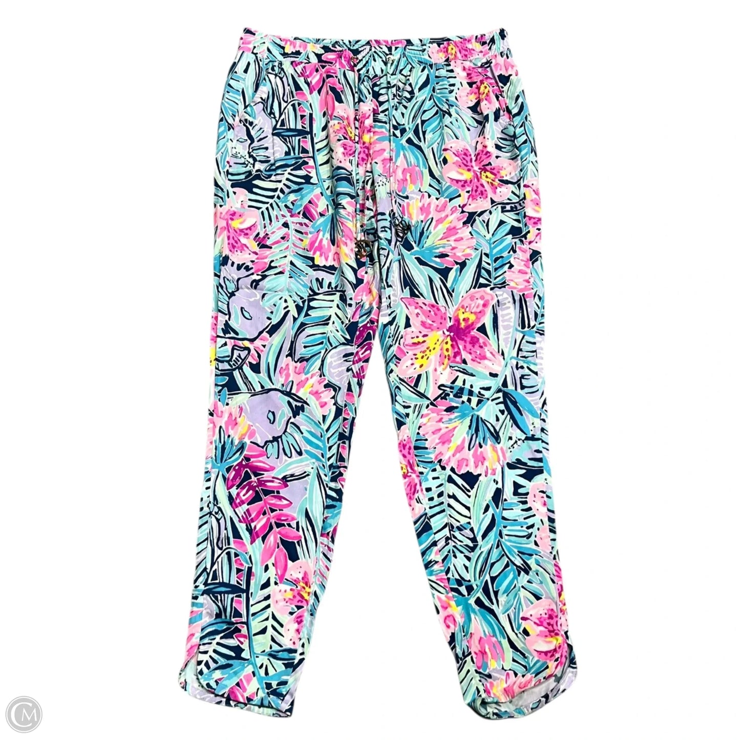 Pants Designer By Lilly Pulitzer In Blue & Pink, Size: 4