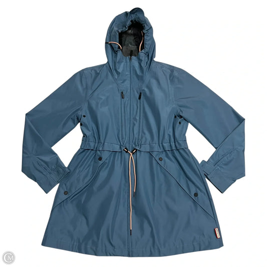 Coat Raincoat By Hunter In Blue, Size: L