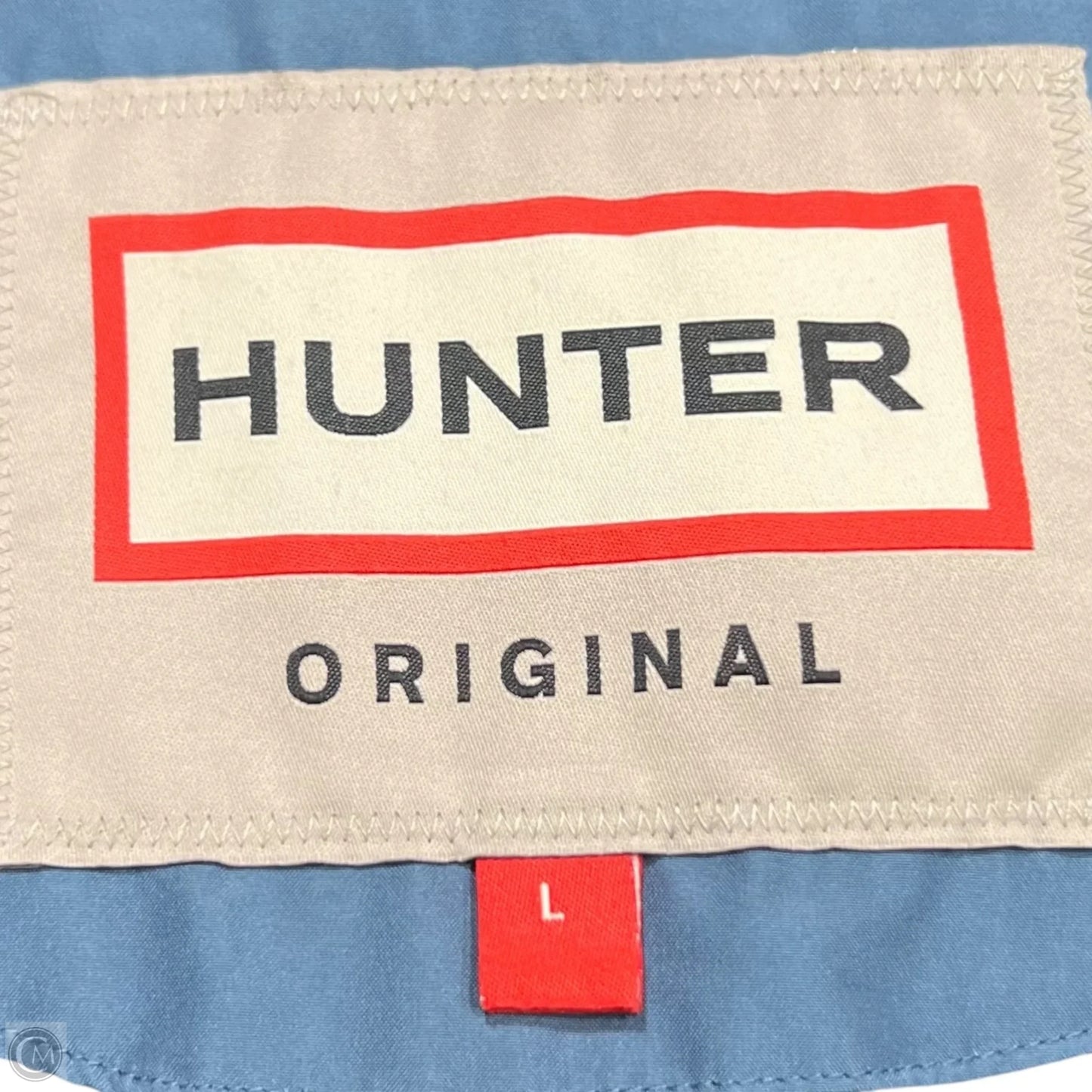 Coat Raincoat By Hunter In Blue, Size: L