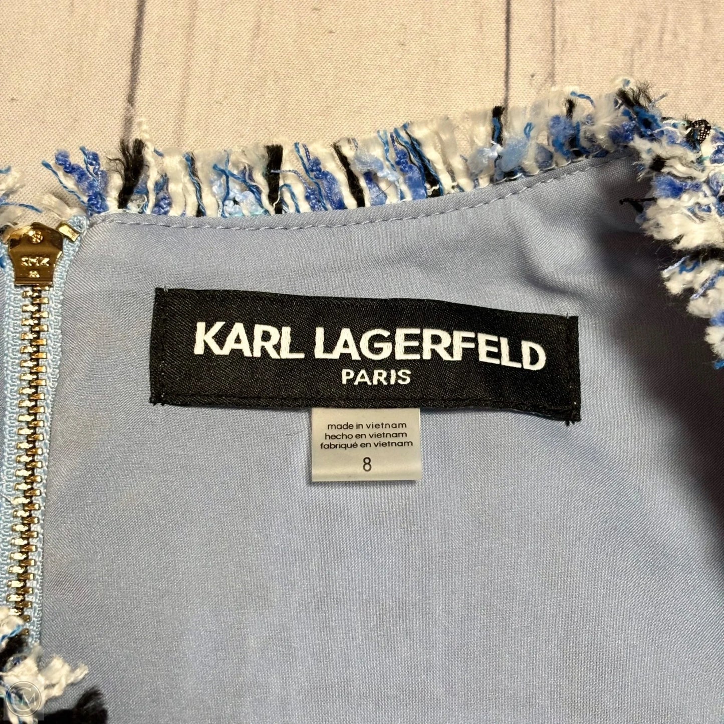 Dress Designer By Karl Lagerfeld In Blue, Size: M