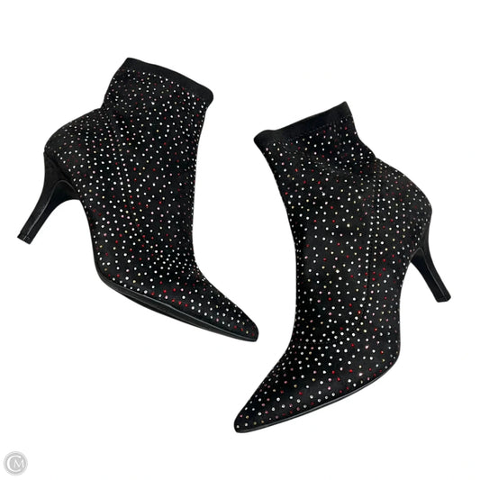Boots Ankle Heels By Inc In Black & Red, Size: 8.5