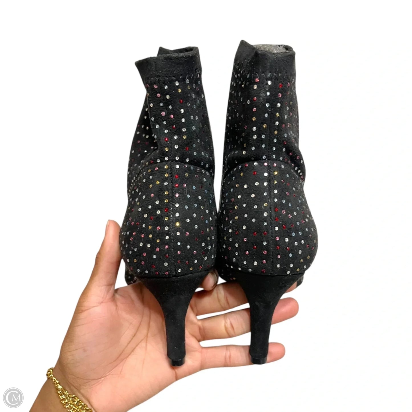 Boots Ankle Heels By Inc In Black & Red, Size: 8.5