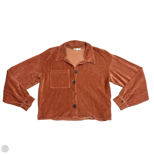Jacket Shirt By Madewell In Orange, Size: Xs