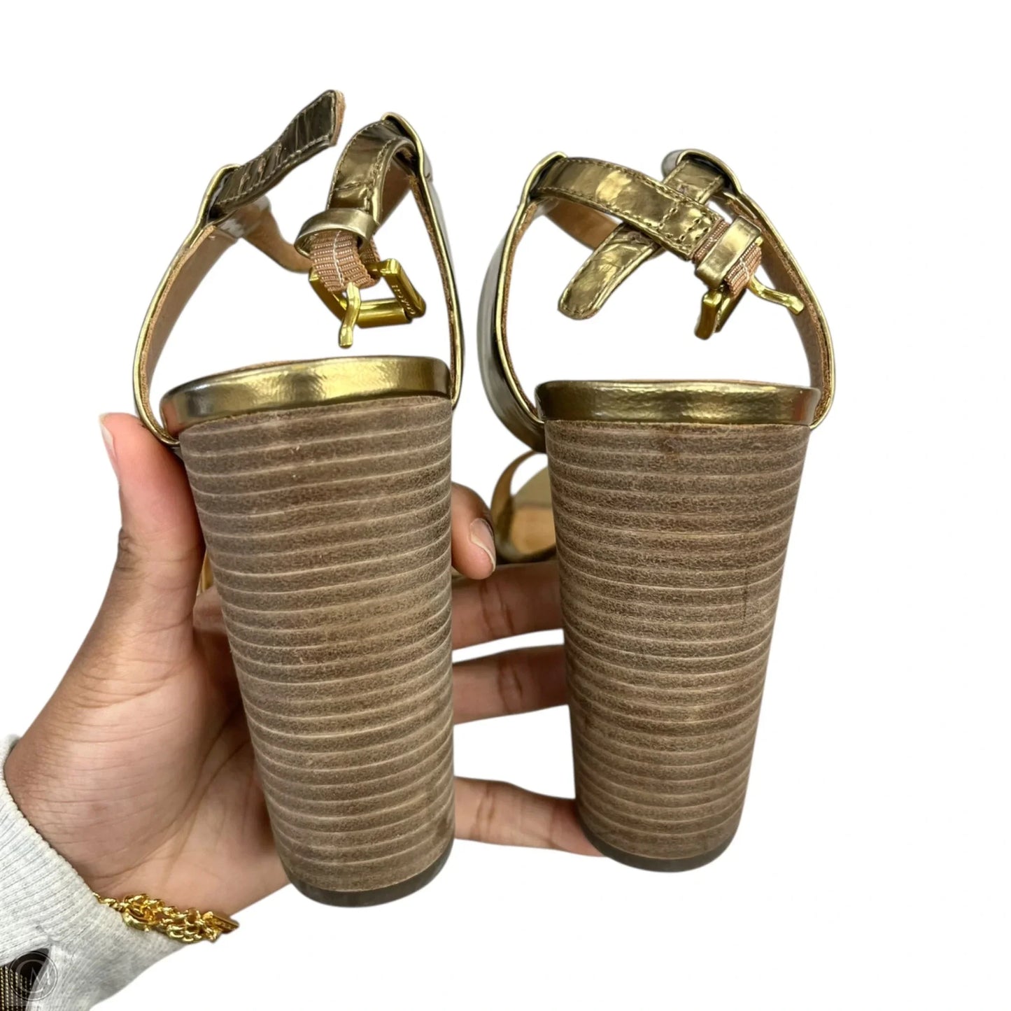Sandals Designer By Coach In Gold, Size: 10