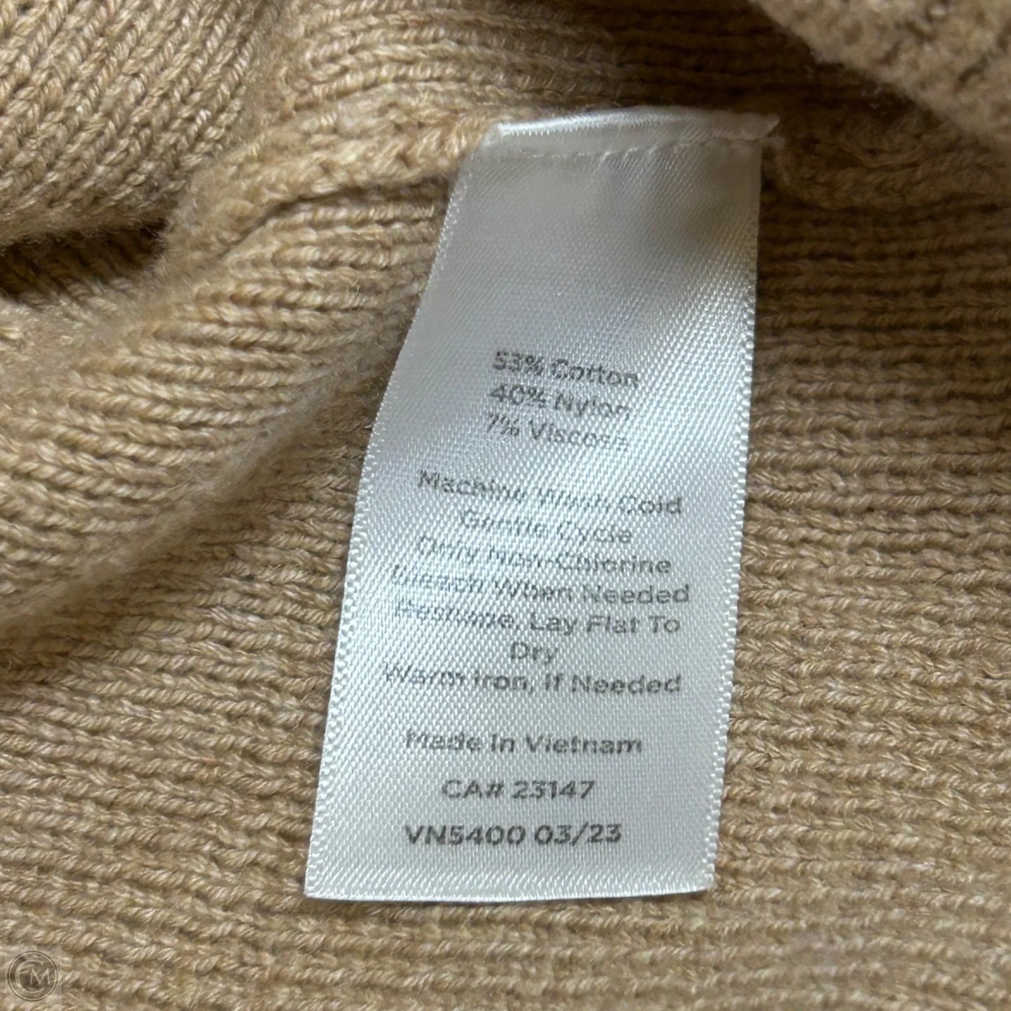 Sweater Cardigan By Talbots In Tan, Size: Xl