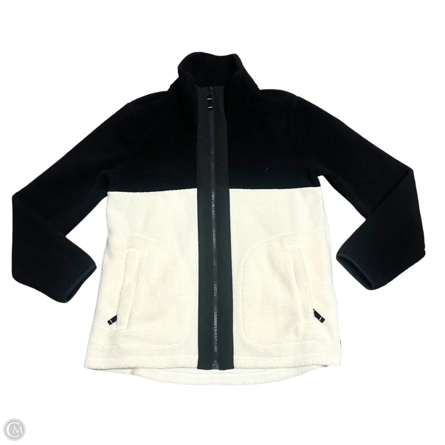 Sweatshirt Collar By Talbots In Black & Cream, Size: M