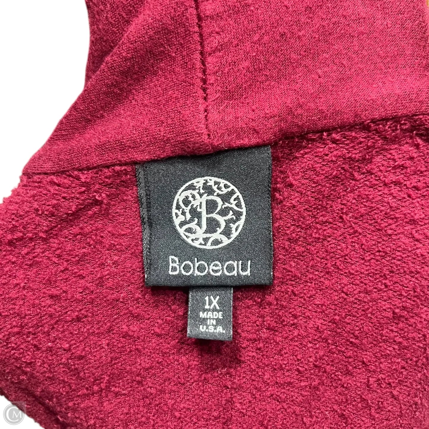 Sweater Cardigan By Bobeau In Red, Size: 1x