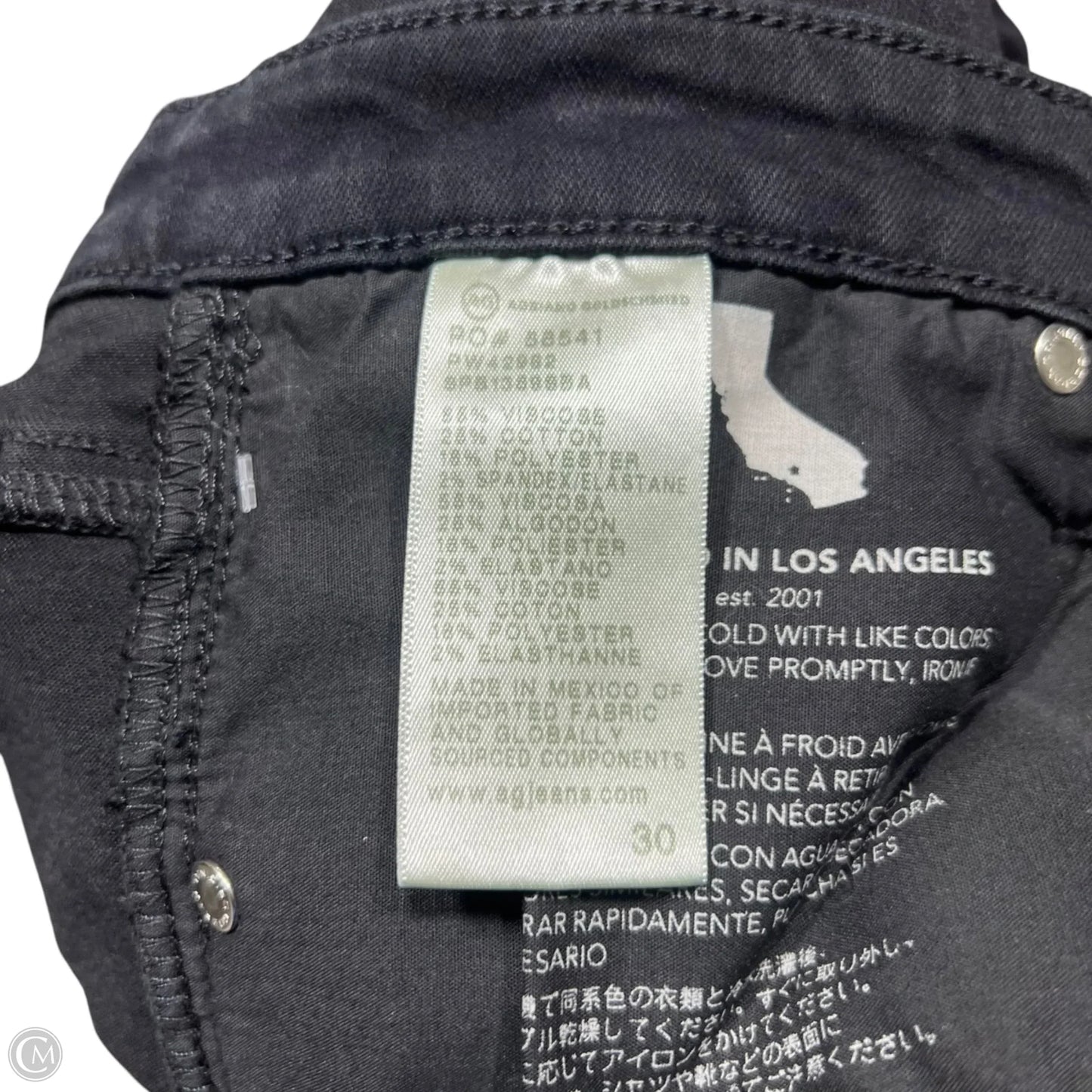 Jeans Skinny By Adriano Goldschmied In Black Denim, Size: 10