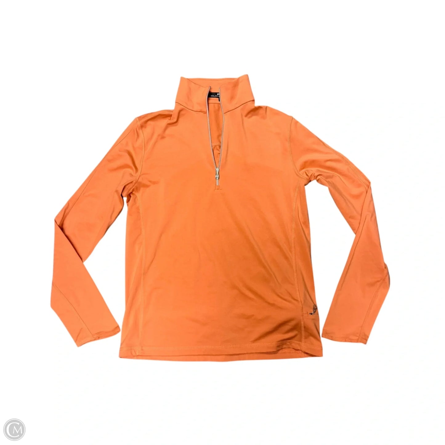 Athletic Top Long Sleeve Collar By Ralph Lauren In Orange, Size: M