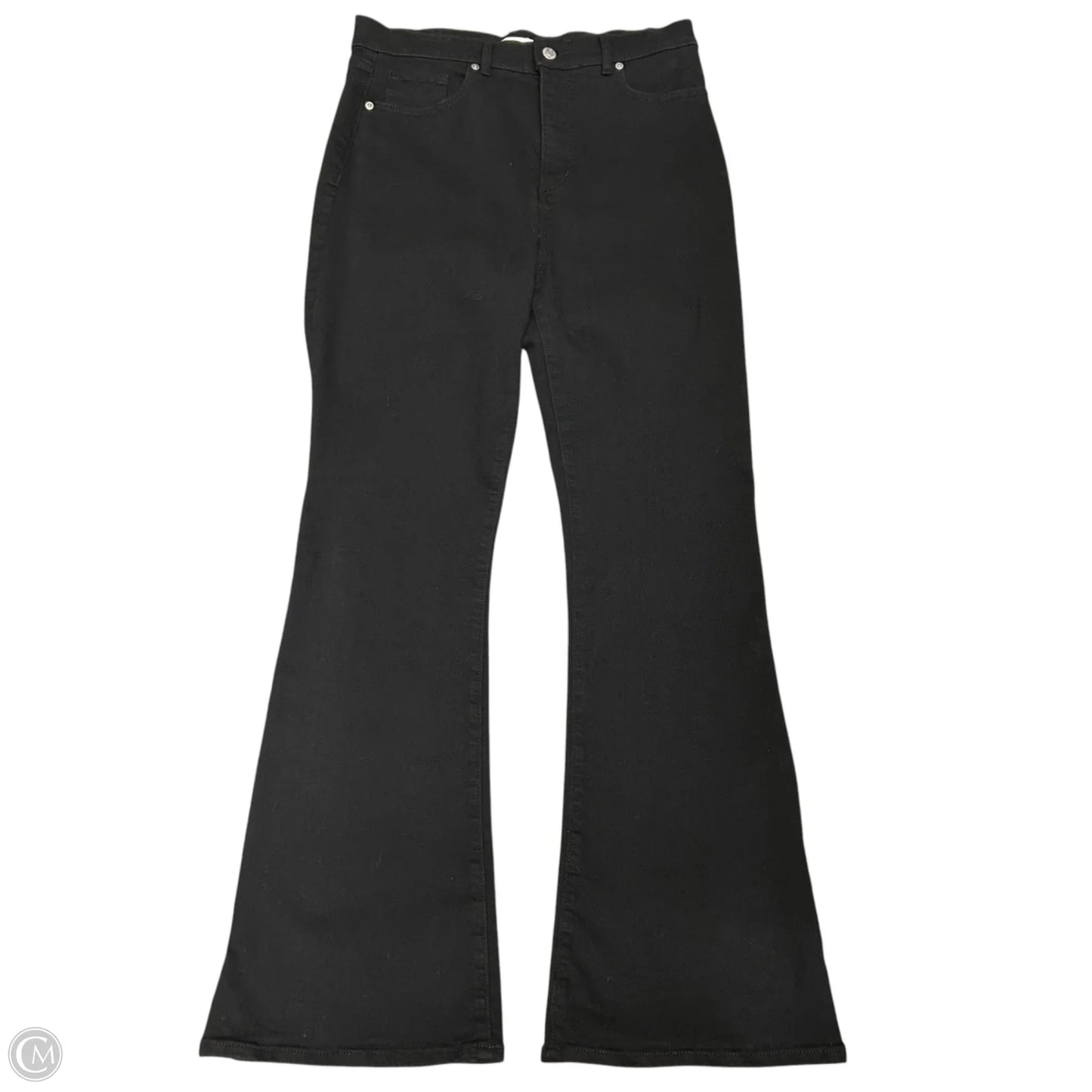 Jeans Flared By Loft In Black Denim, Size: 10