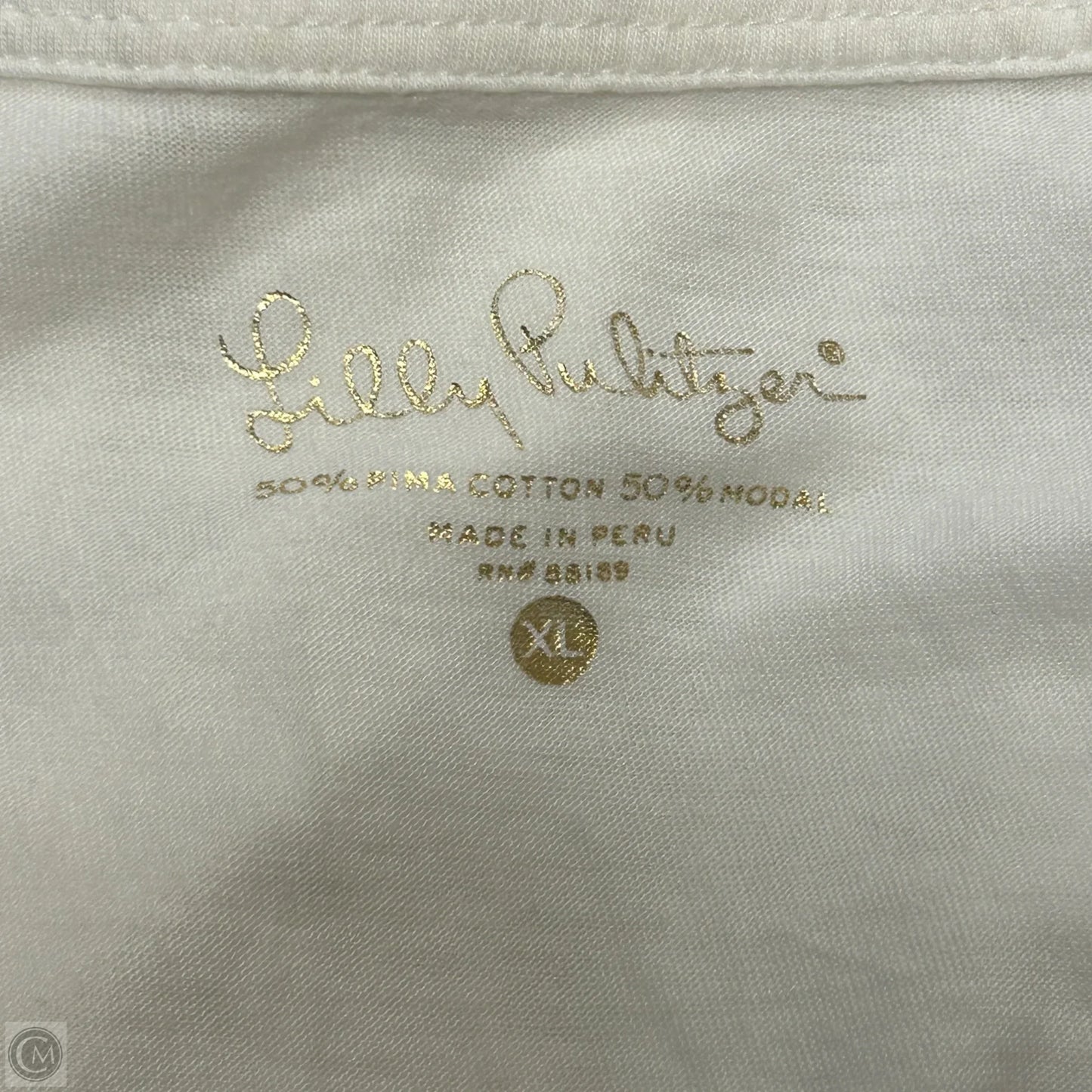Top Sleeveless Designer By Lilly Pulitzer In Cream, Size: Xl