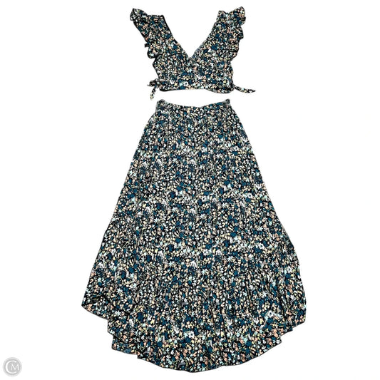 Skirt Set 2pc By Free People In Blue & Green, Size: S