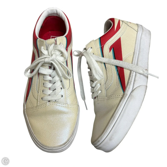 Shoes Sneakers By Vans In Cream & Red, Size: 8.5